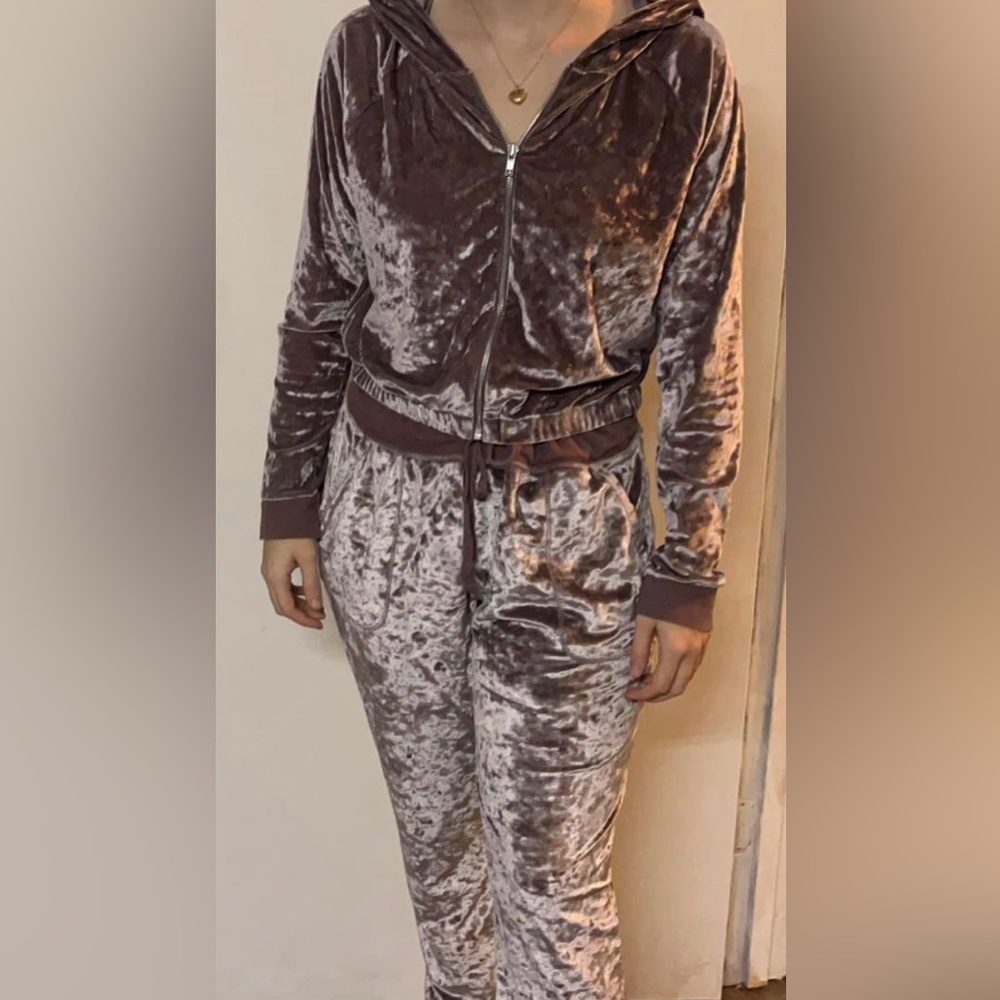 La Senza valour purple matching set with cropped hoodie